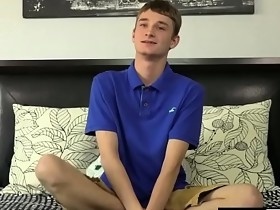 Innocent looking twink masturbates with a dildo up his bum