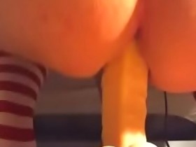Ass Whore Sissy with Big Dildo