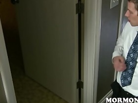 Horny Mormon Boy Jerks Off To His Jock Roommate Jerking Off In Shower