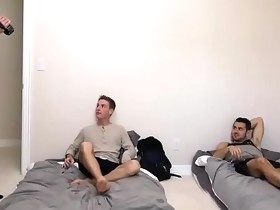 Father and son take turns fucking college roommate in dorm