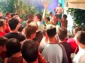 Gay men compete who is the biggest wench at a party