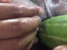 Skinny guy anal with cucumber