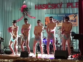 Horny guys exhib naked in public